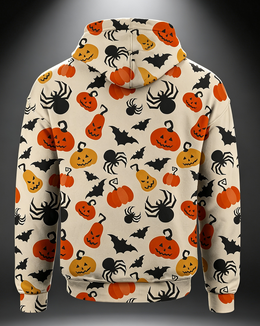 Pumpkin Spider Bat Halloween Hoodie