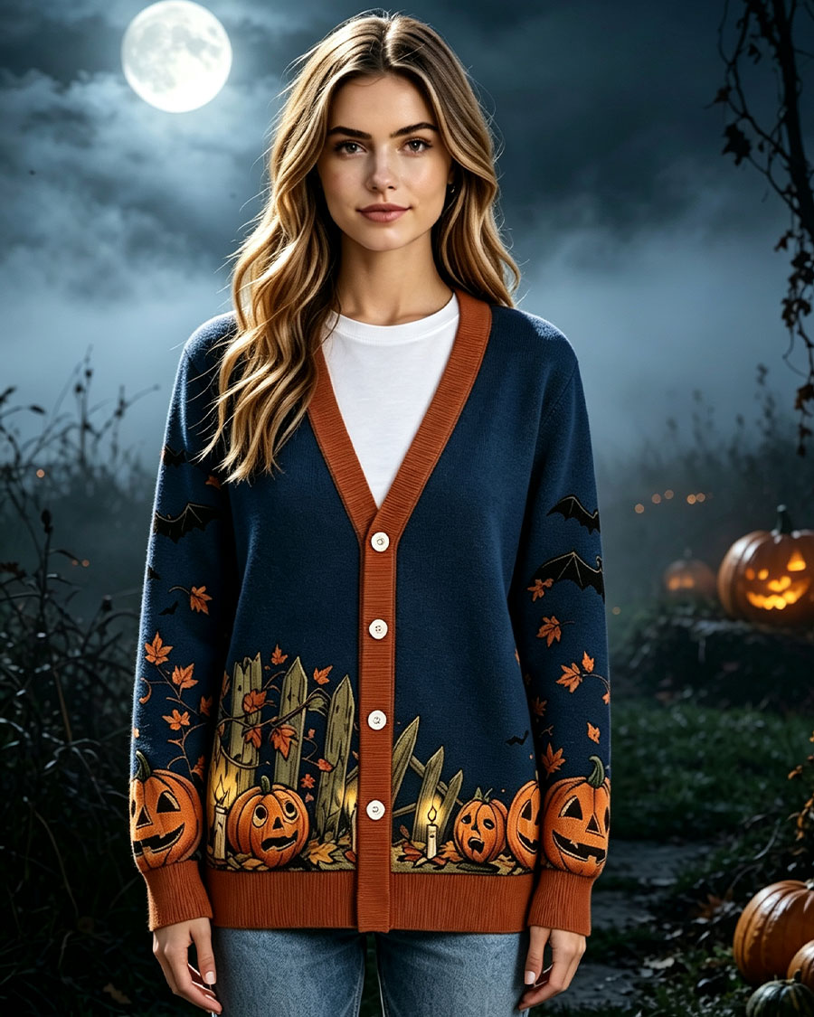 Spooky Black Cat Witch Sweater