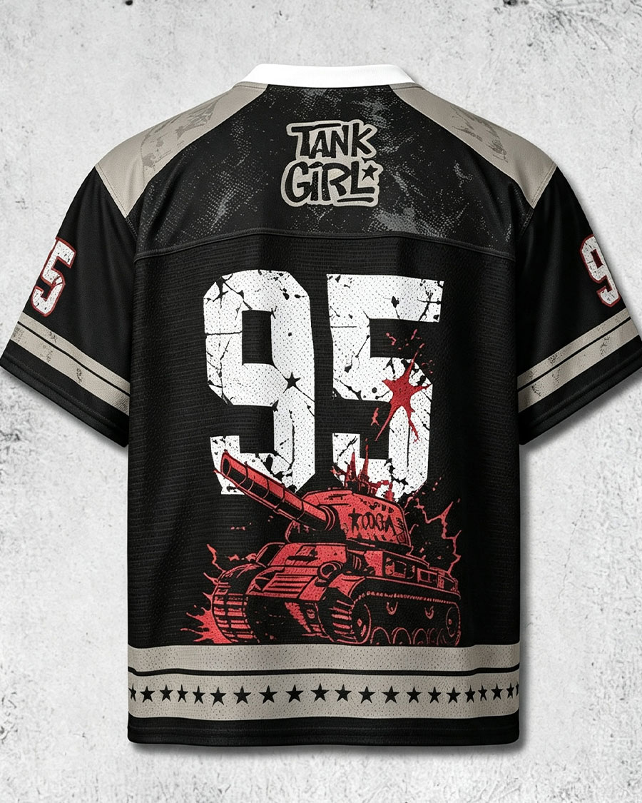 90s Comic Punk Dark Aesthetic Streetwear Mesh Jersey