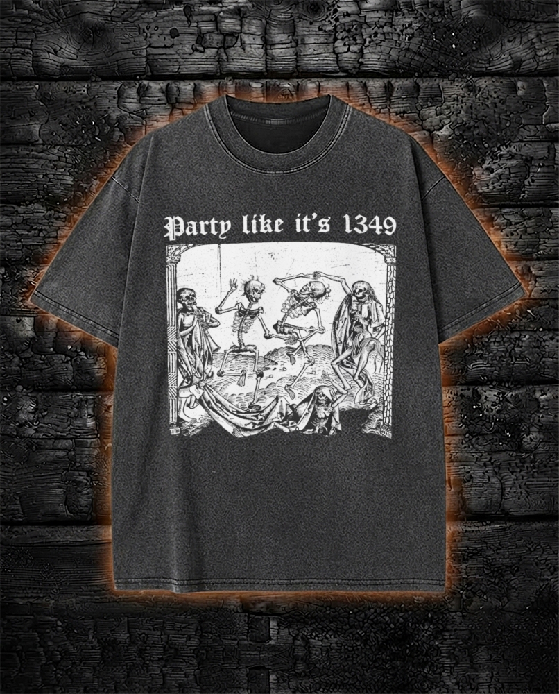 Party Like it's 1349 Washed T-Shirt Black Death