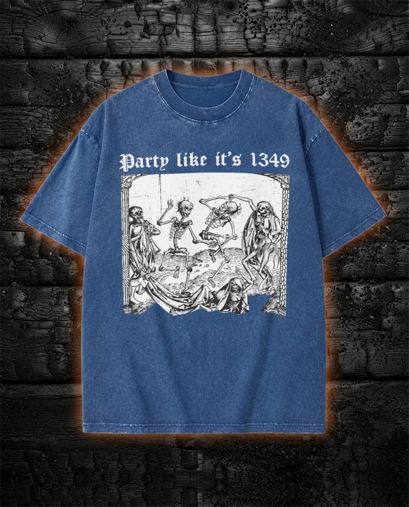 Party Like it's 1349 Washed T-Shirt Black Death