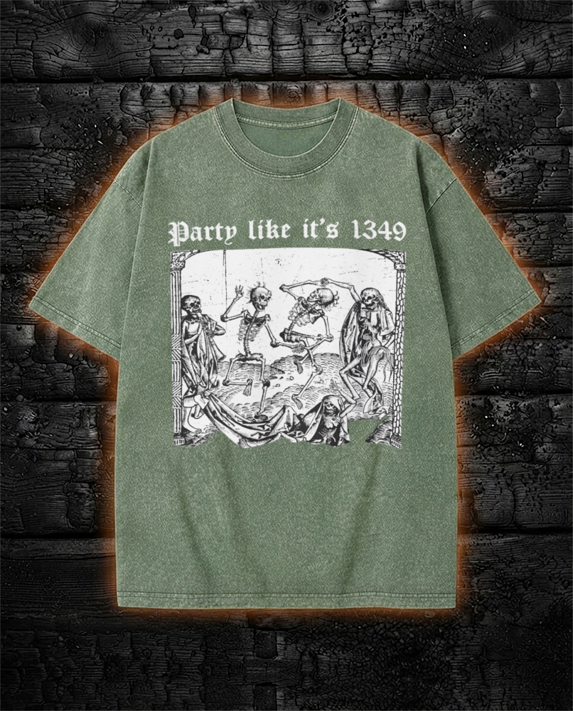 Party Like it's 1349 Washed T-Shirt Black Death
