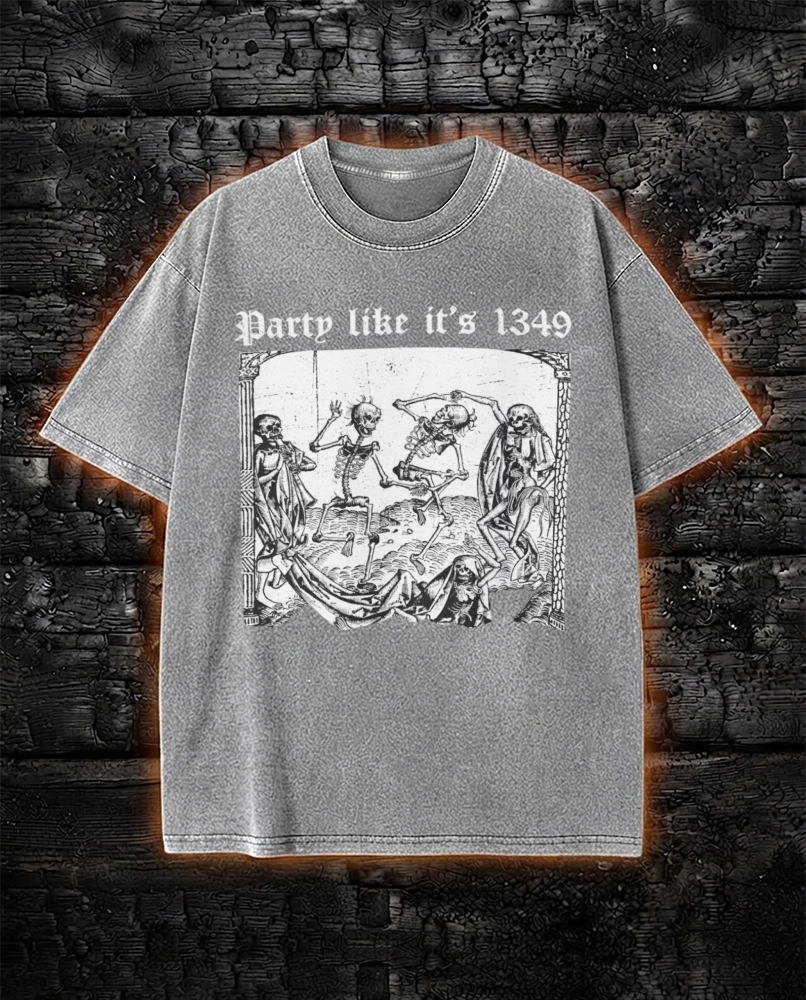 Party Like it's 1349 Washed T-Shirt Black Death