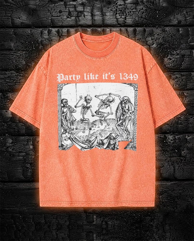 Party Like it's 1349 Washed T-Shirt Black Death