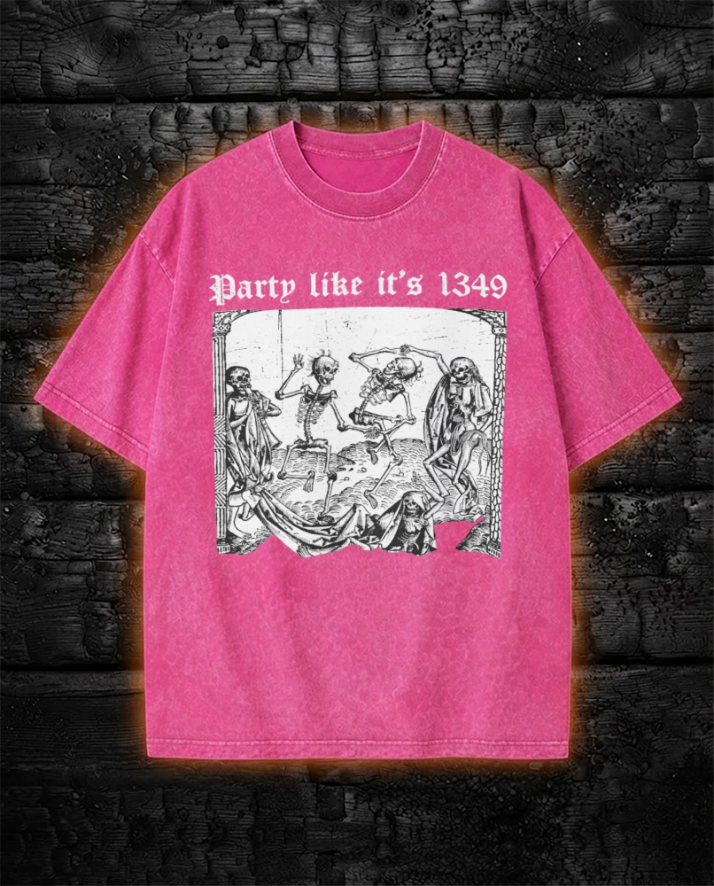 Party Like it's 1349 Washed T-Shirt Black Death