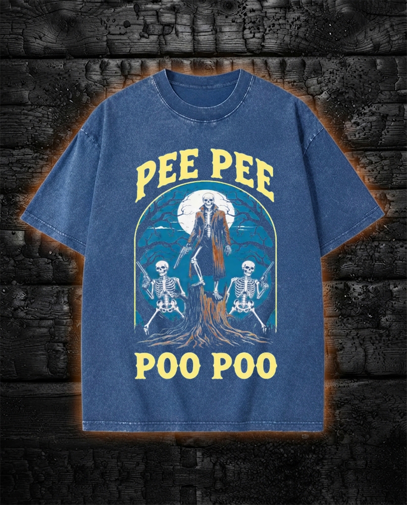 Pee Pee Poo Poo Funny Washed T-shirt