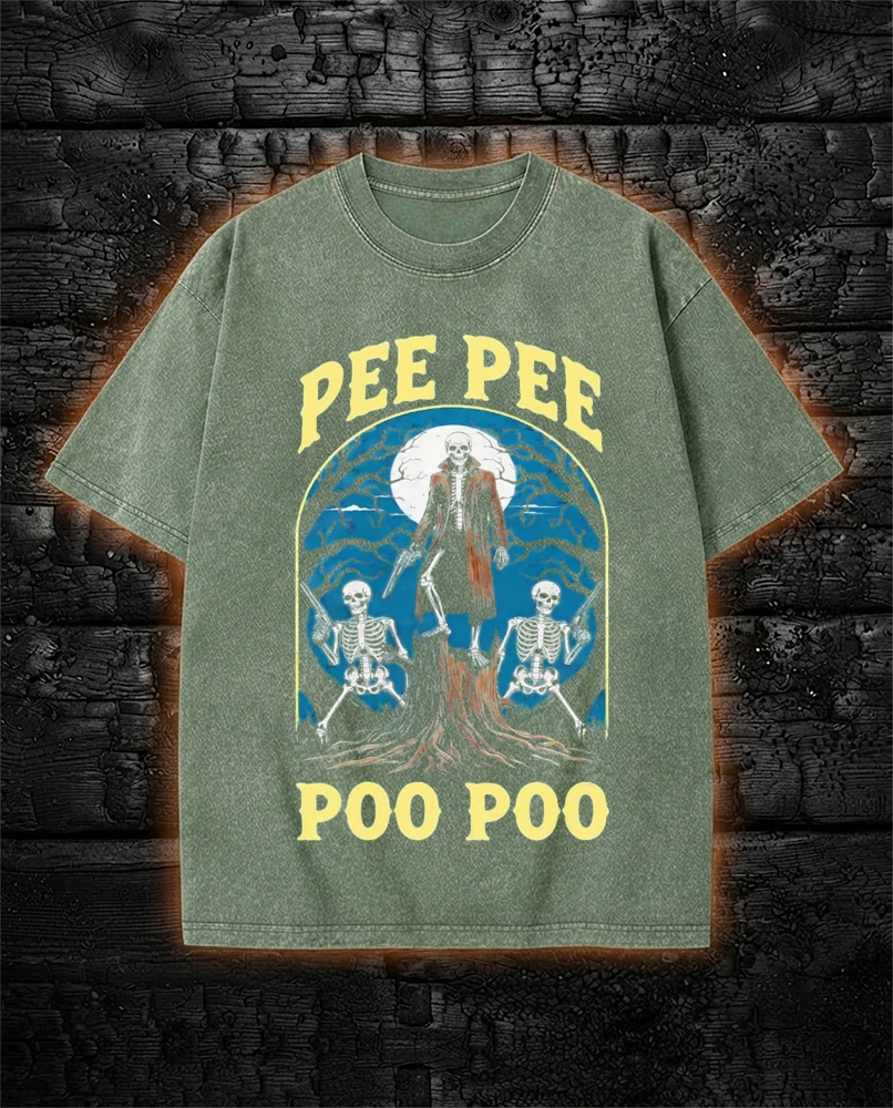 Pee Pee Poo Poo Funny Washed T-shirt