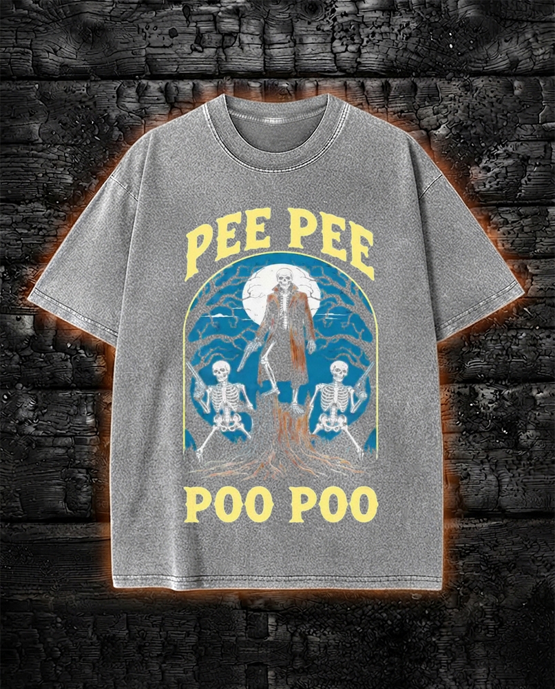 Pee Pee Poo Poo Funny Washed T-shirt