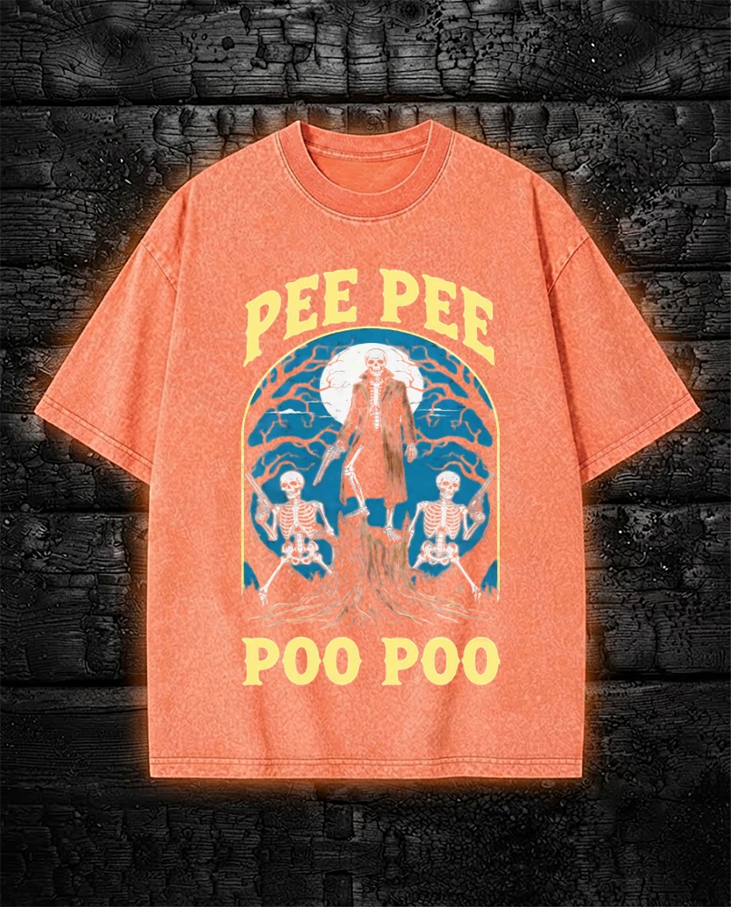 Pee Pee Poo Poo Funny Washed T-shirt