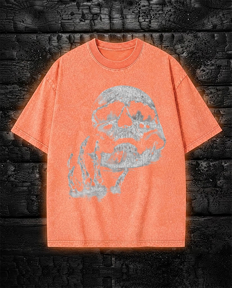 Vintage Skeleton Goth Rock Edgy Punk Washed T-Shirt