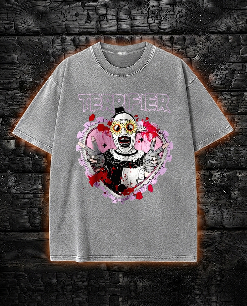 The Clown Horror Dark Washed T-Shirt