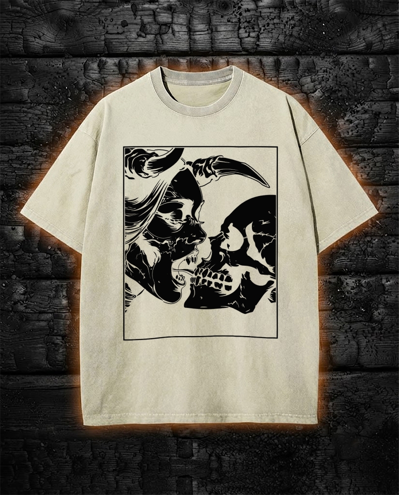Gothic Horror Occult Washed T-Shirt Dark Romance