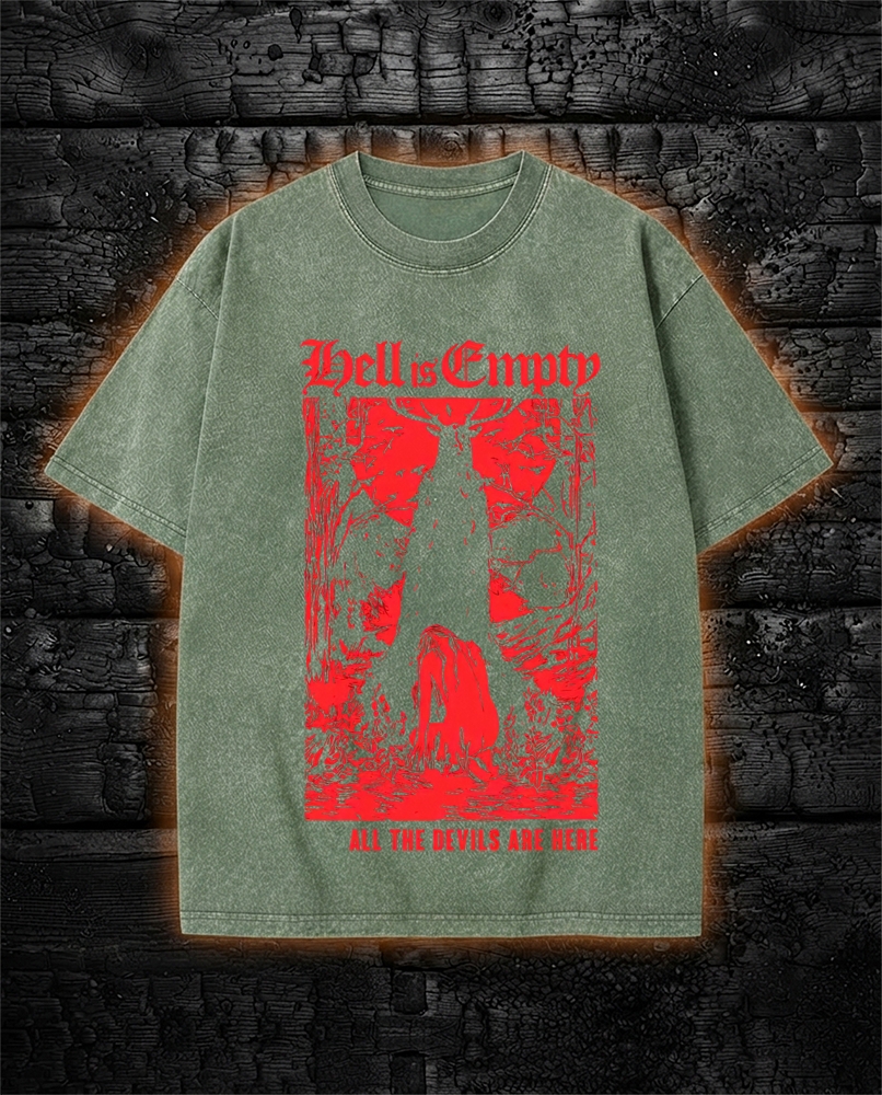 Hell Is Empty Horror Washed T-Shirt