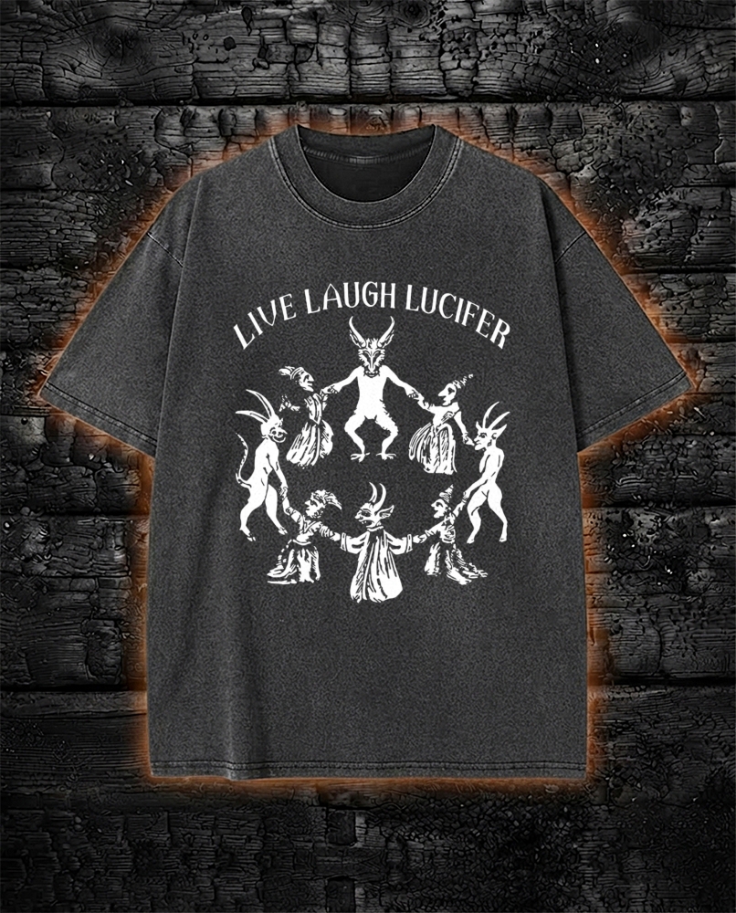 Gothic Satanic Dance Occult Washed T-Shirt