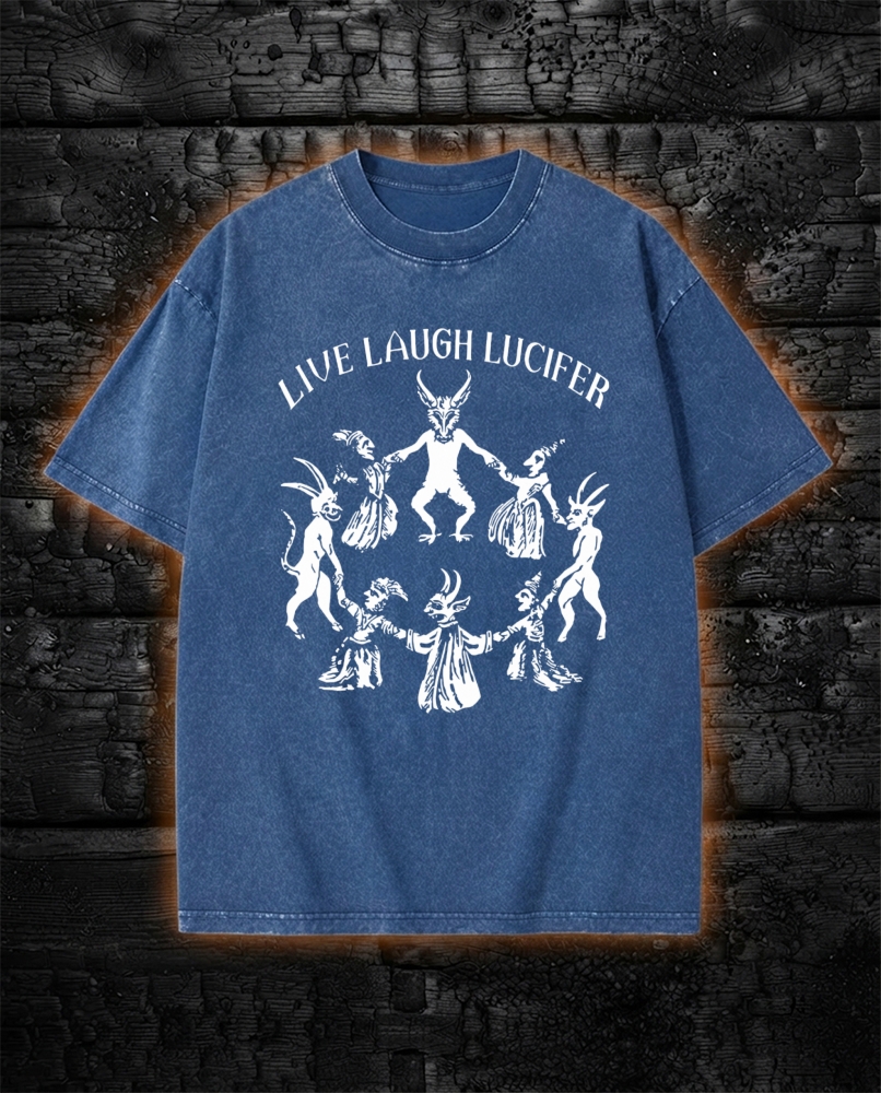 Gothic Satanic Dance Occult Washed T-Shirt