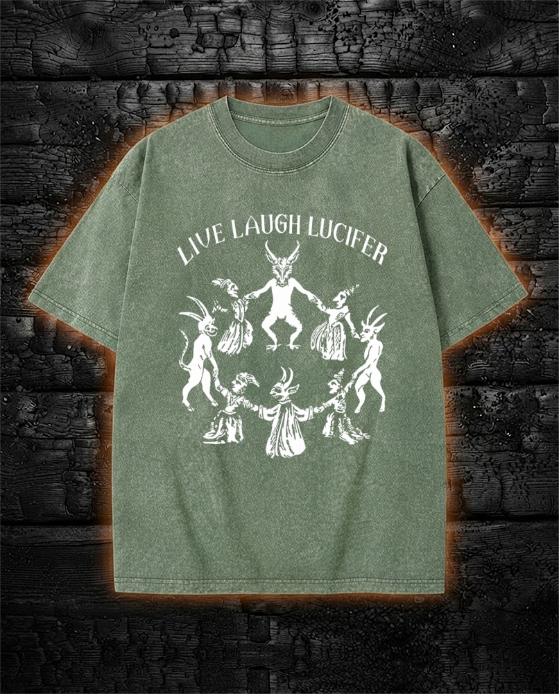 Gothic Satanic Dance Occult Washed T-Shirt