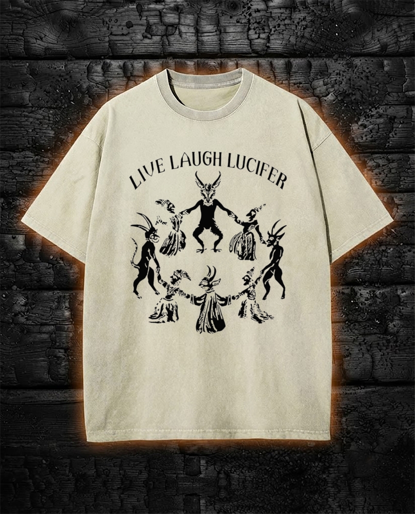 Gothic Satanic Dance Occult Washed T-Shirt