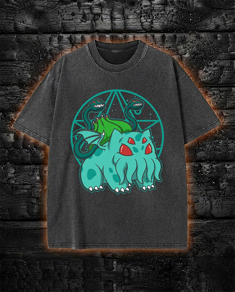 Lovecraftian Horror Cthulhu Washed T-Shirt