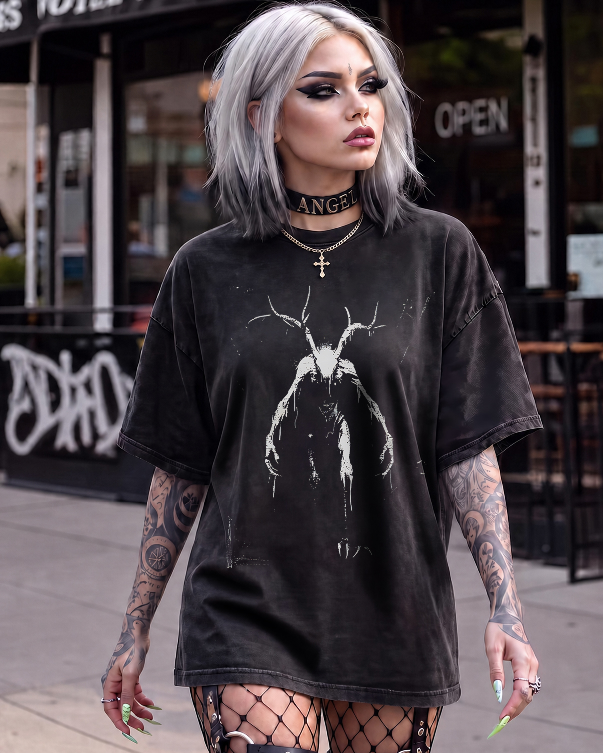 Algonquian Folklore Washed T-Shirt Gothic Horror