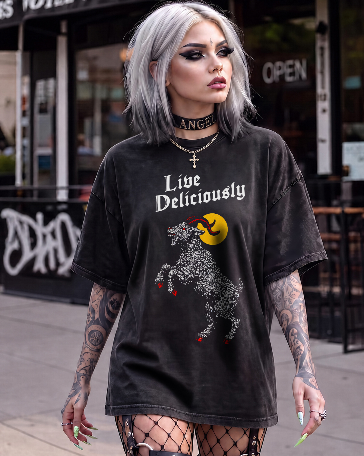 Black Philip Live Horror Movie Washed T-Shirt