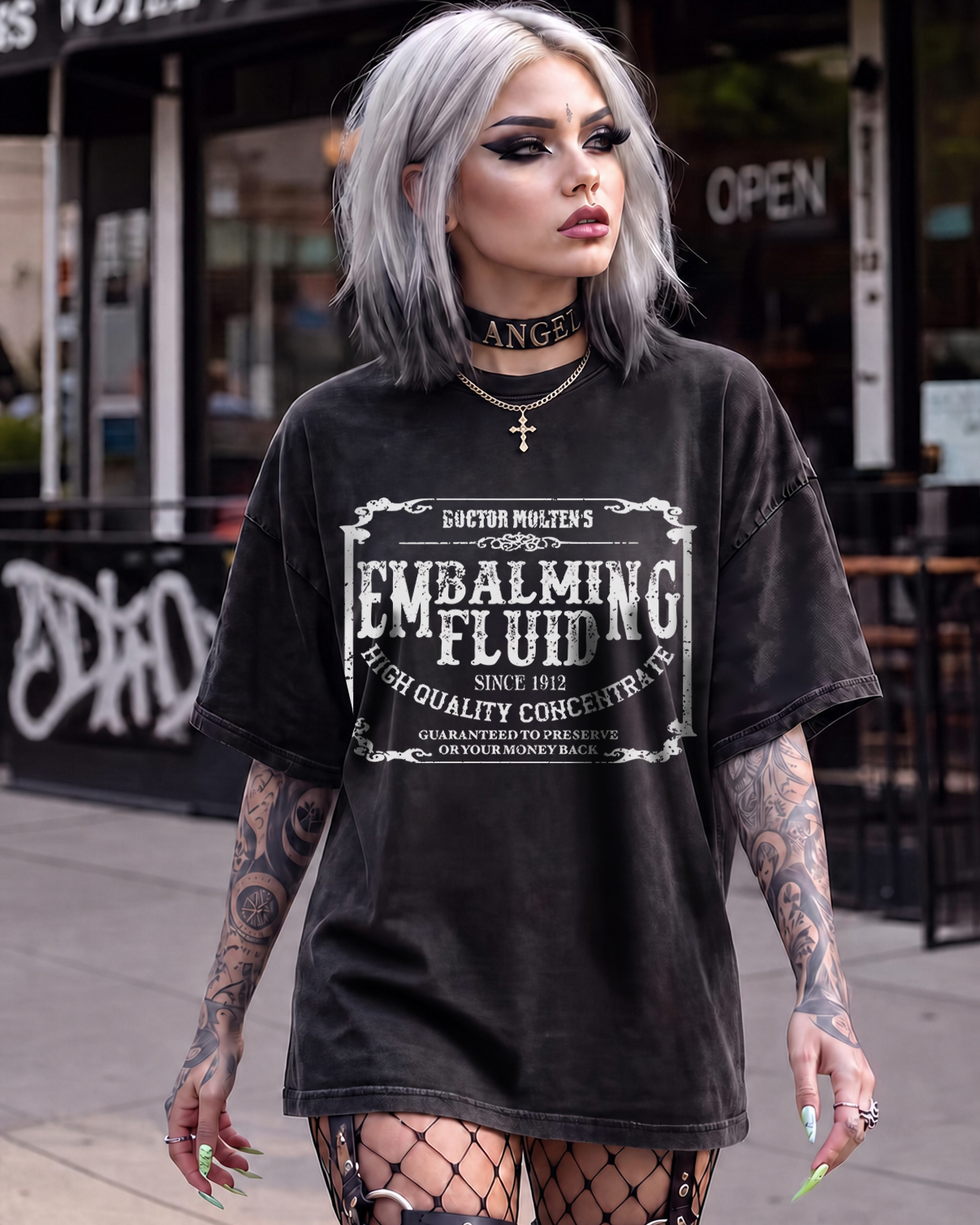 Embalming Fluid Washed T-Shirt Gothic Horror