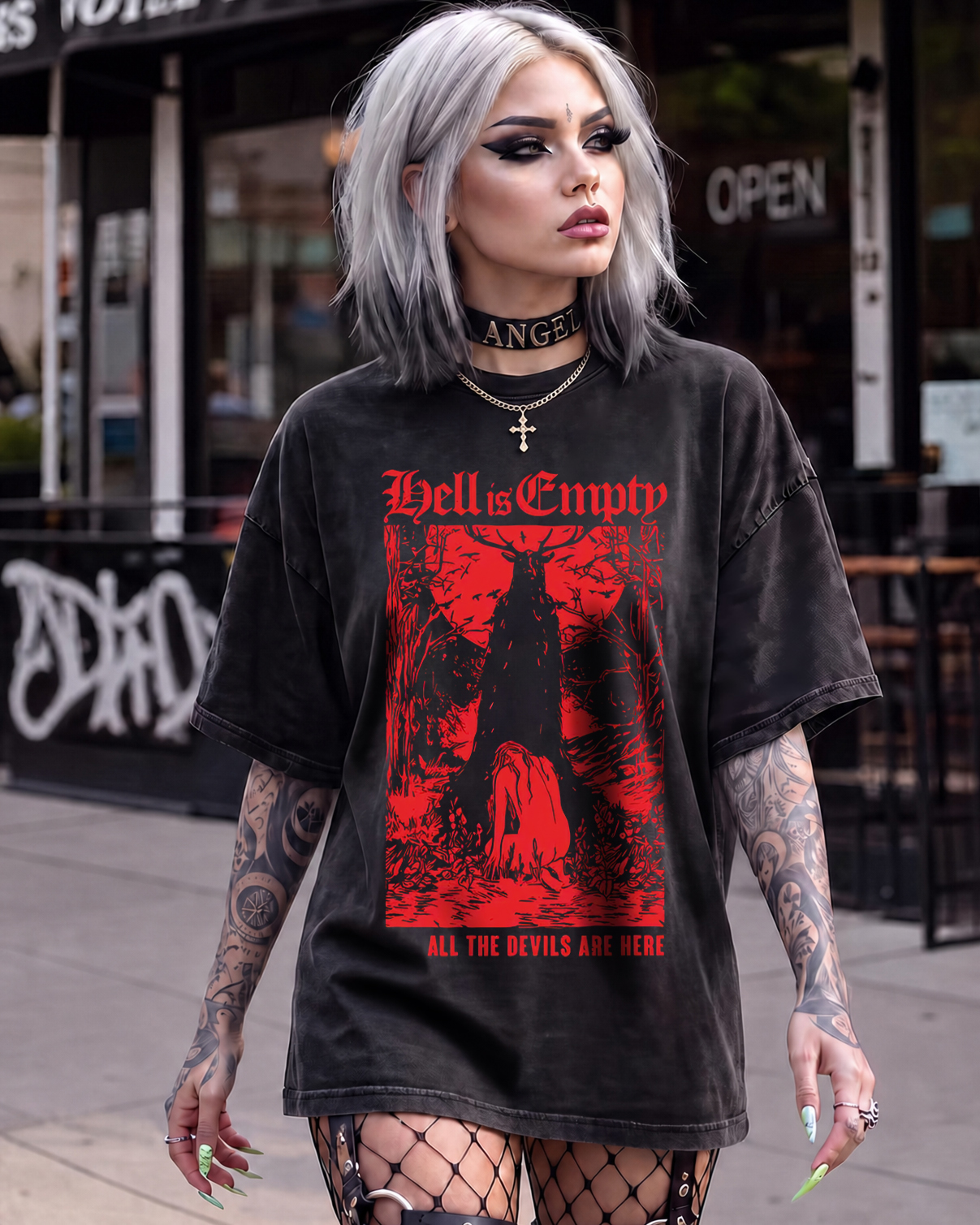 Hell Is Empty Horror Washed T-Shirt