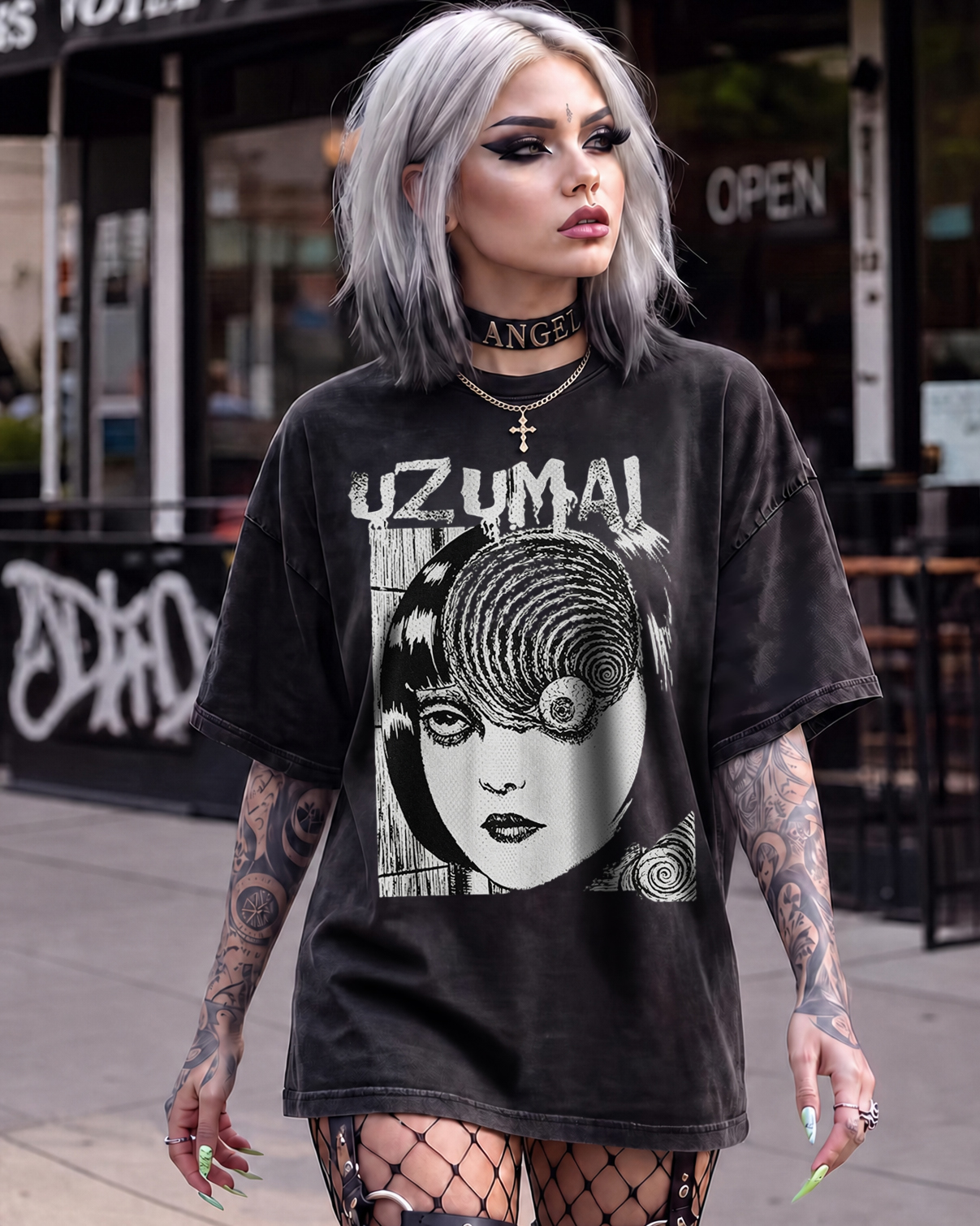 Horror Eyeball Horror Weirdcore Washed T-Shirt