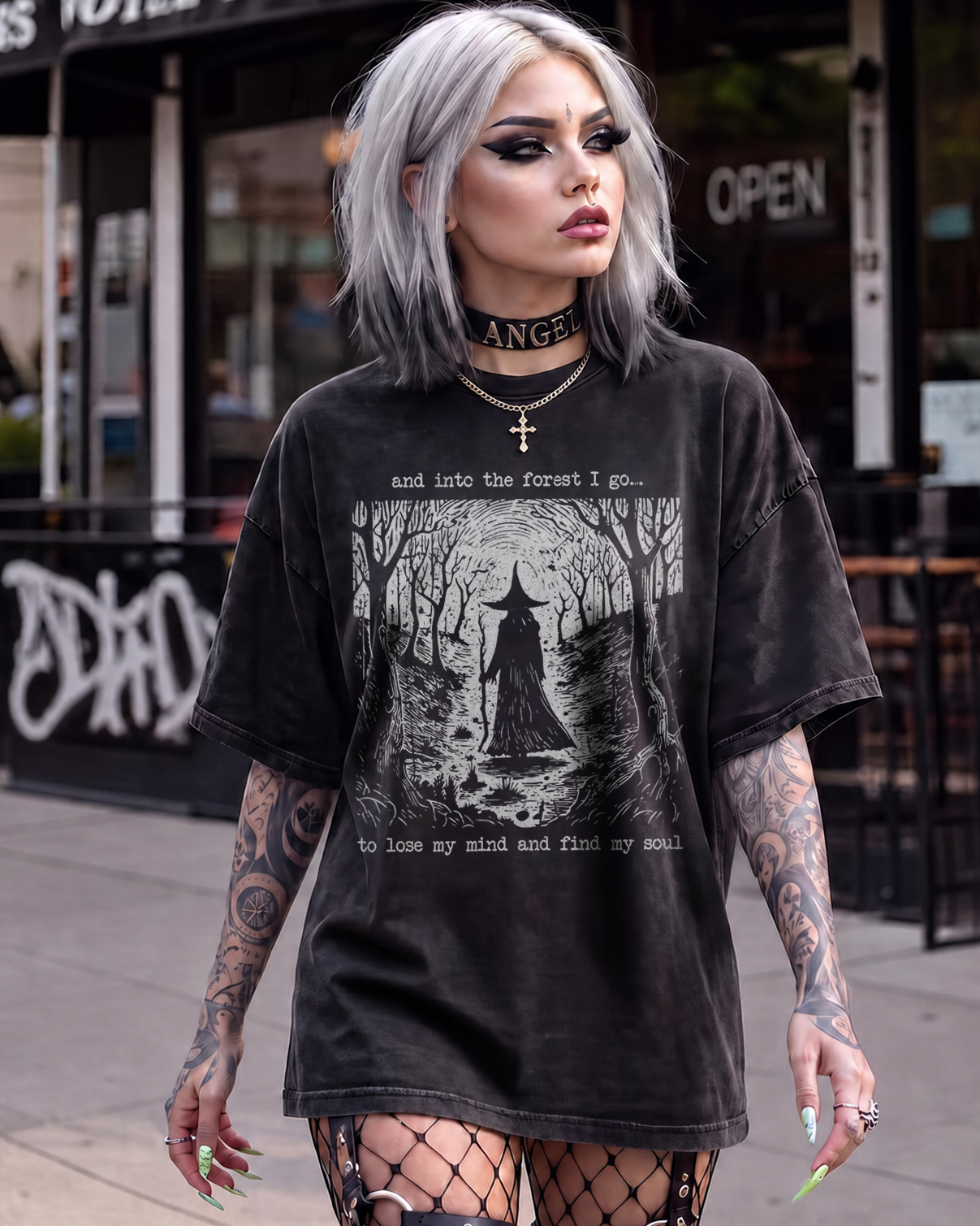 Into the Forest I Go Dark Washed T-Shirt