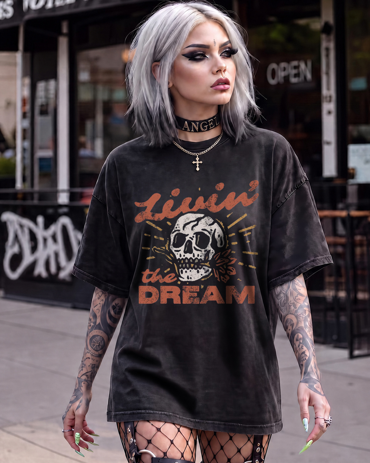 Livin' the Dream Retro Grunge Washed T-Shirt