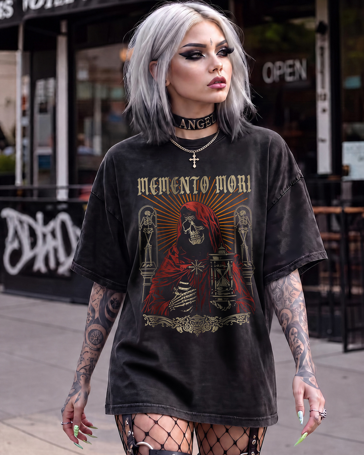 Memento Mori Occult Dark Washed T-Shirt