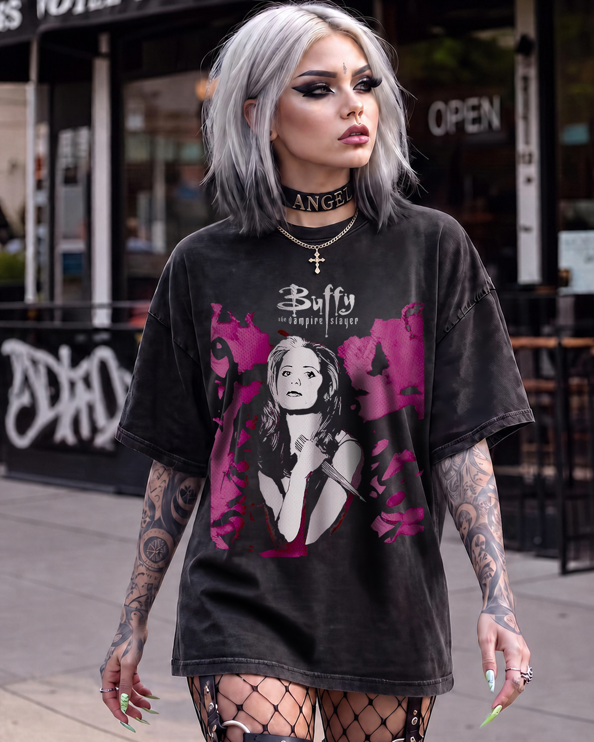 Sunnydale Slayers Horror Washed T-Shirt