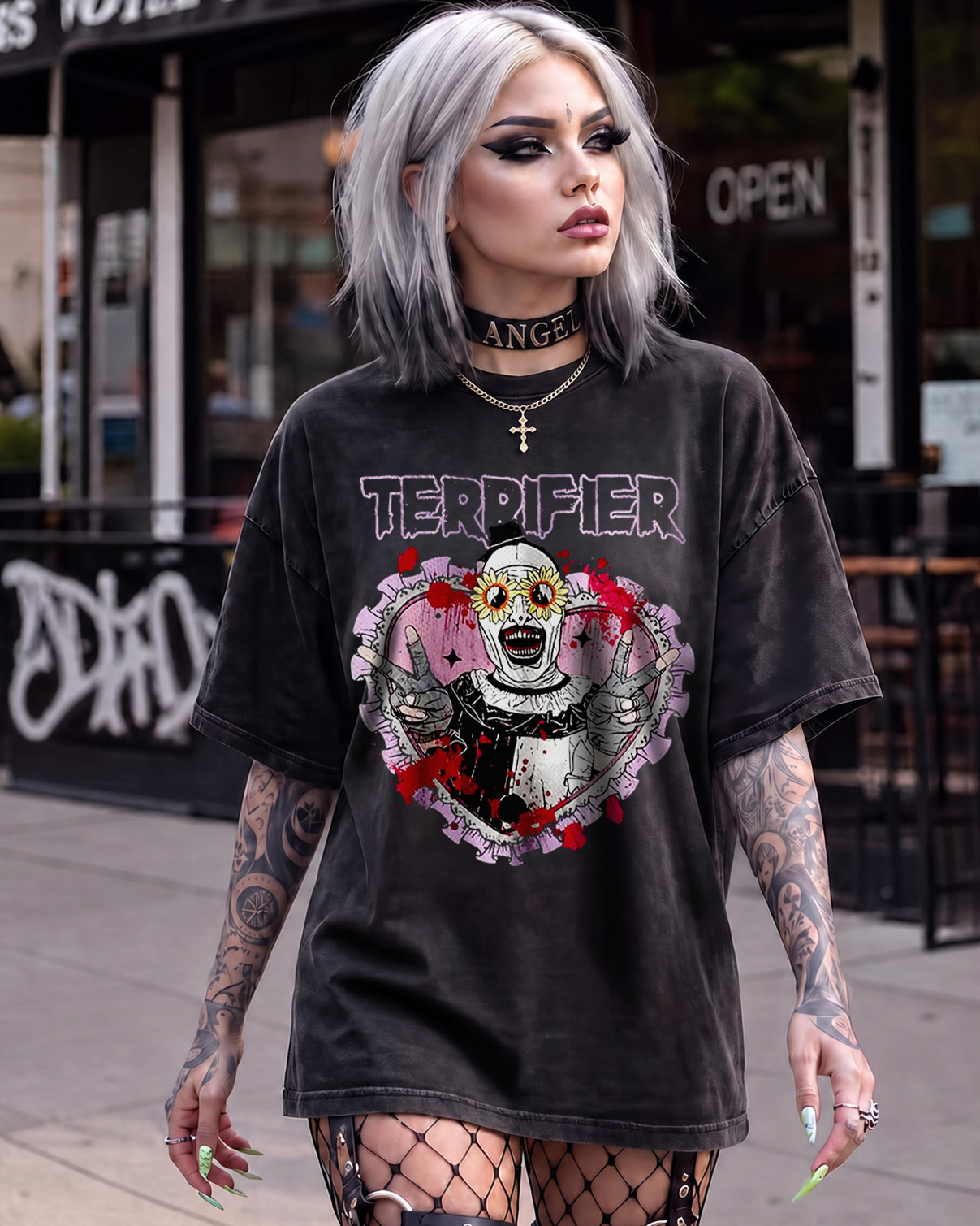The Clown Horror Dark Washed T-Shirt