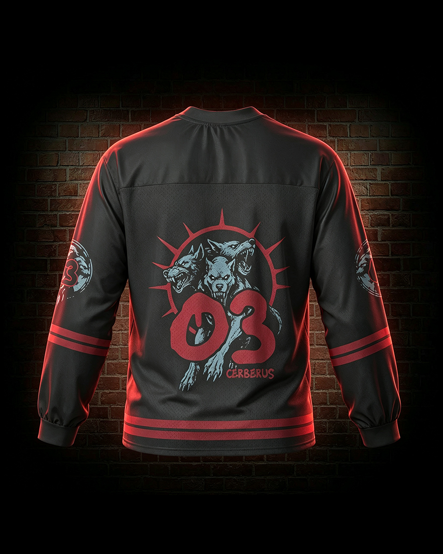 Hell Hound Cerberus V-Neck Long Sleeve Jersey