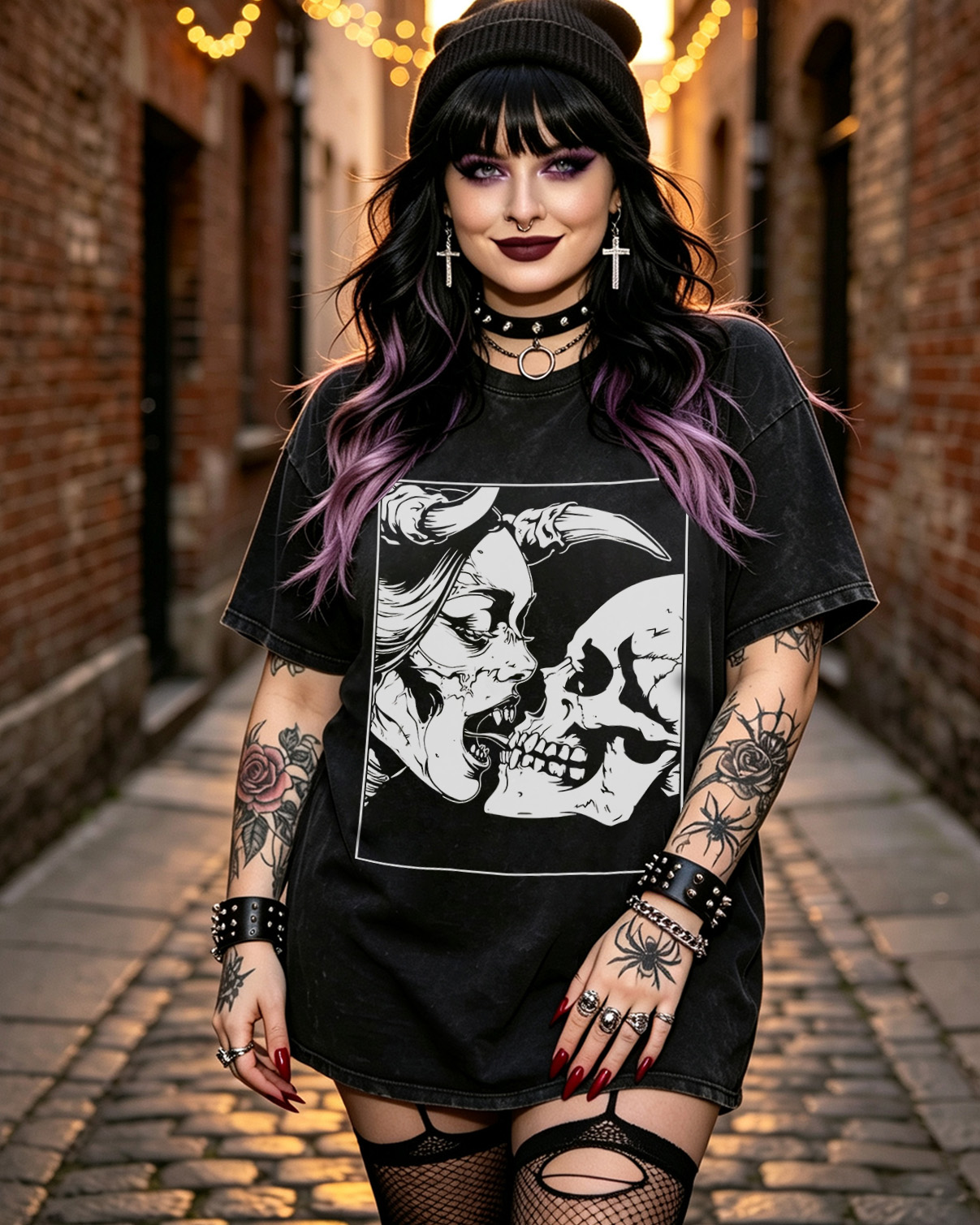 Gothic Horror Occult Washed T-Shirt Dark Romance