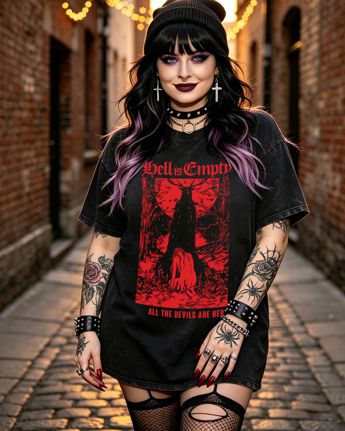 Hell Is Empty Horror Washed T-Shirt