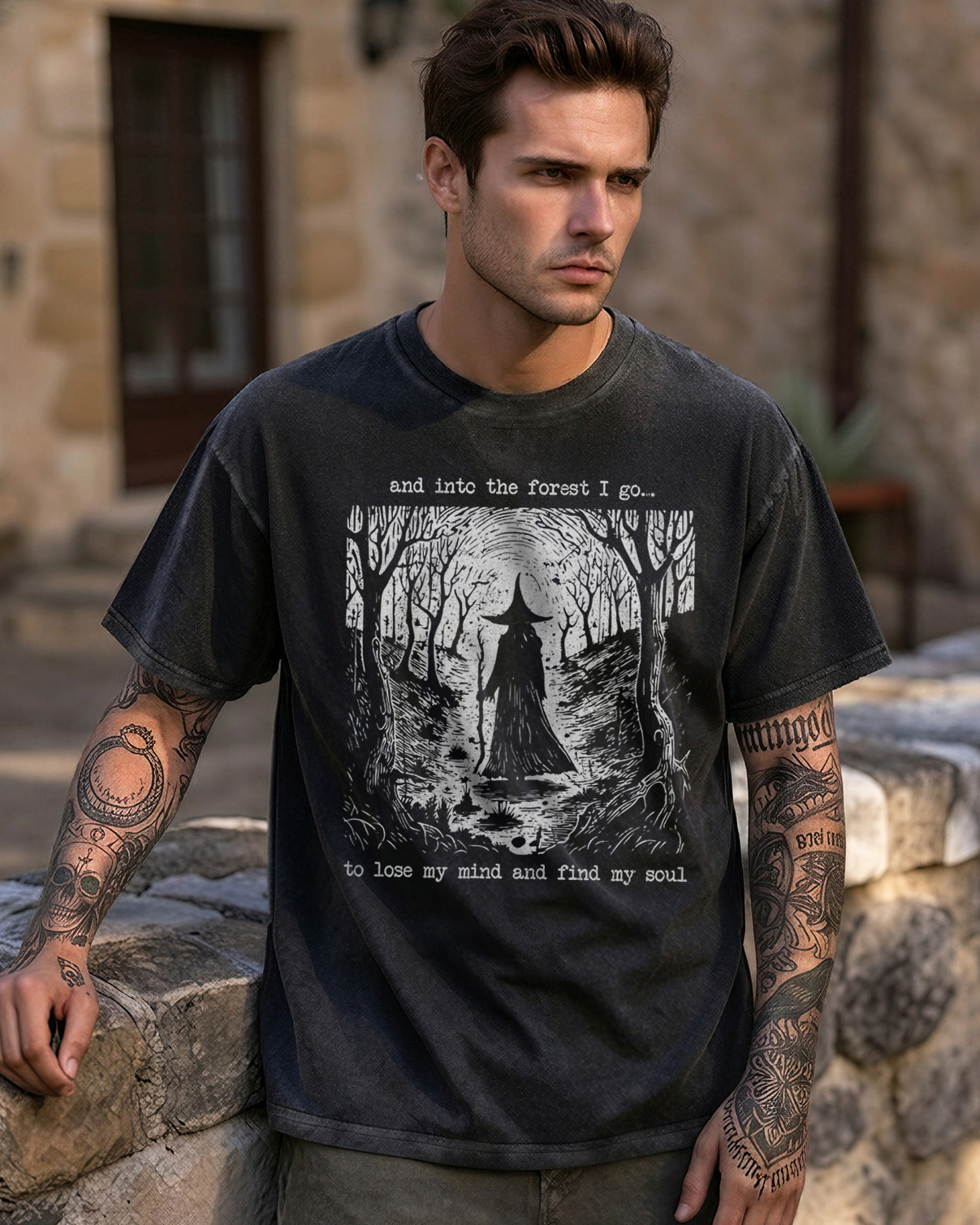 Into the Forest I Go Dark Washed T-Shirt