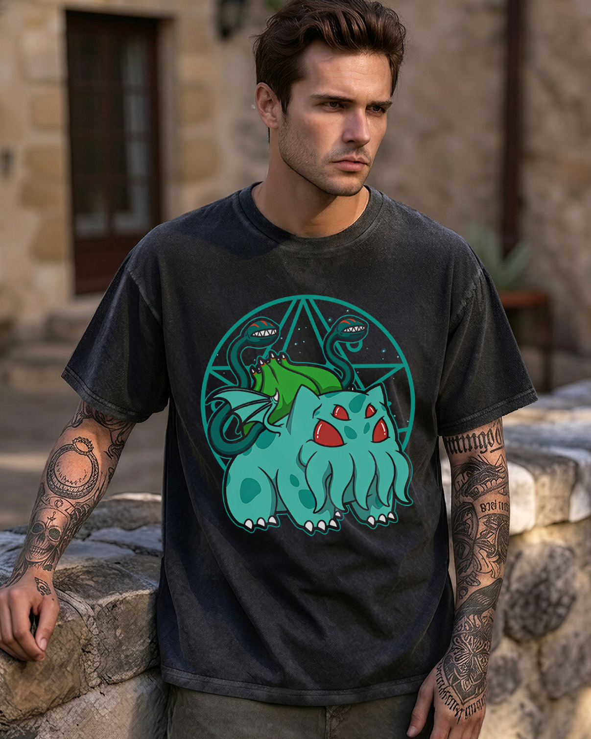 Lovecraftian Horror Cthulhu Washed T-Shirt