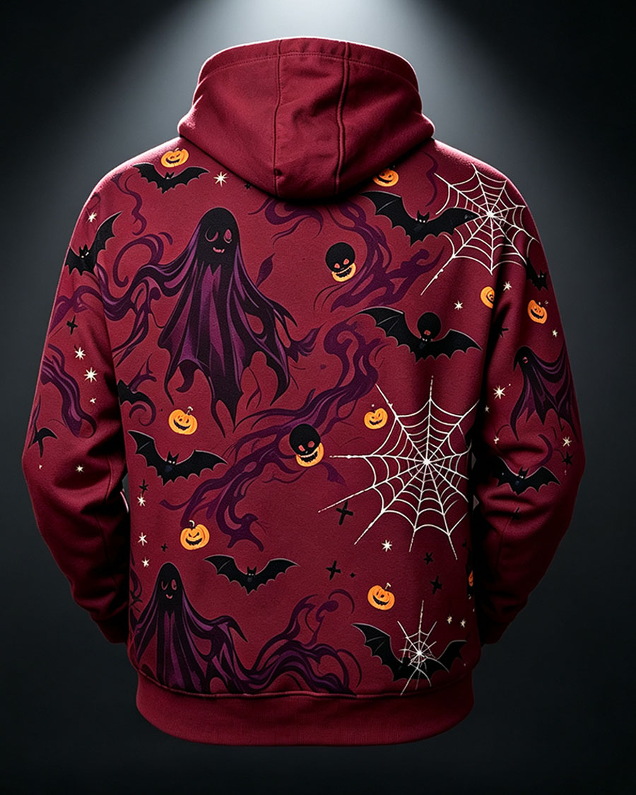 Dark Gothic Ghost Pumpkin Spider Web Hoodie