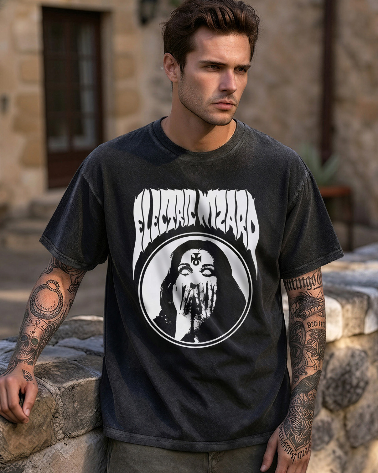 Electric Wizard Washed T-Shirt Occult Doom Metal