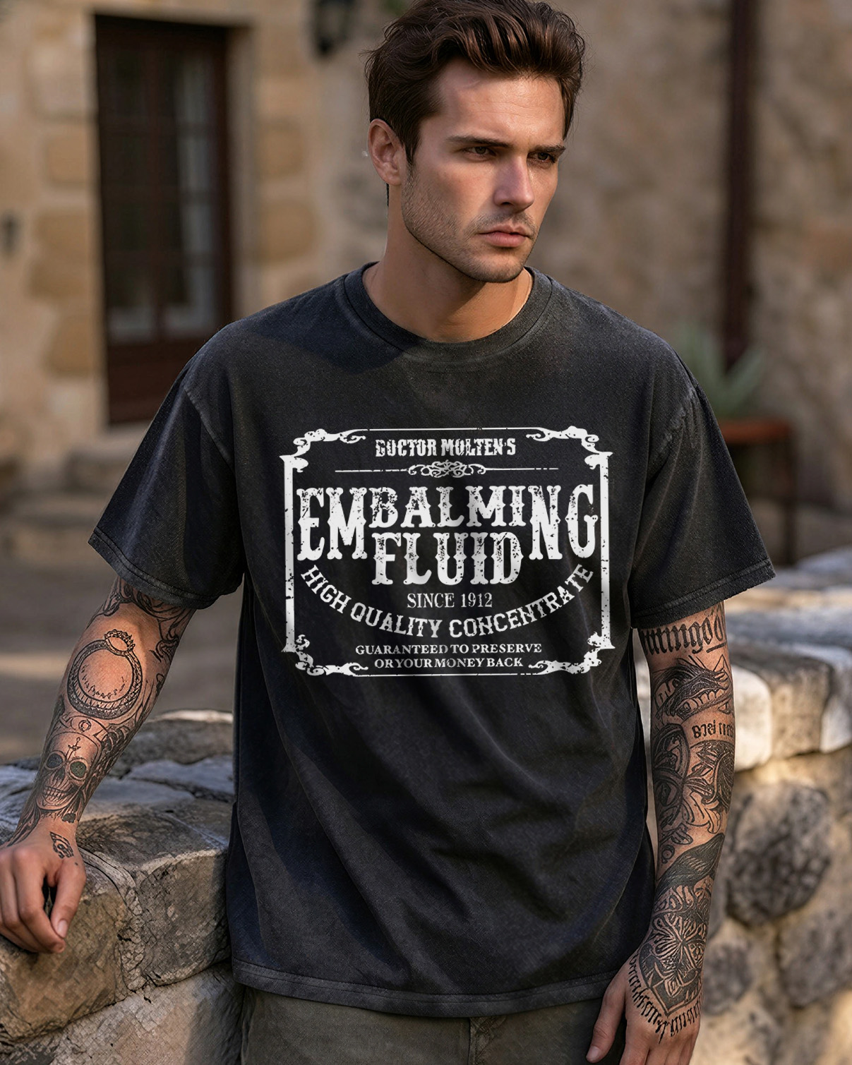 Embalming Fluid Washed T-Shirt Gothic Horror
