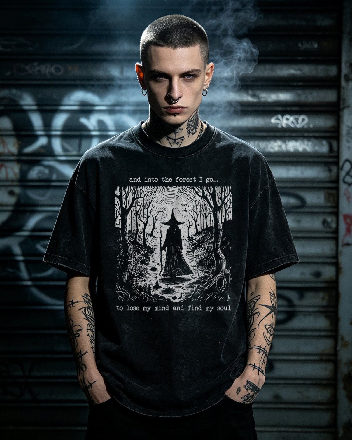 Into the Forest I Go Dark Washed T-Shirt