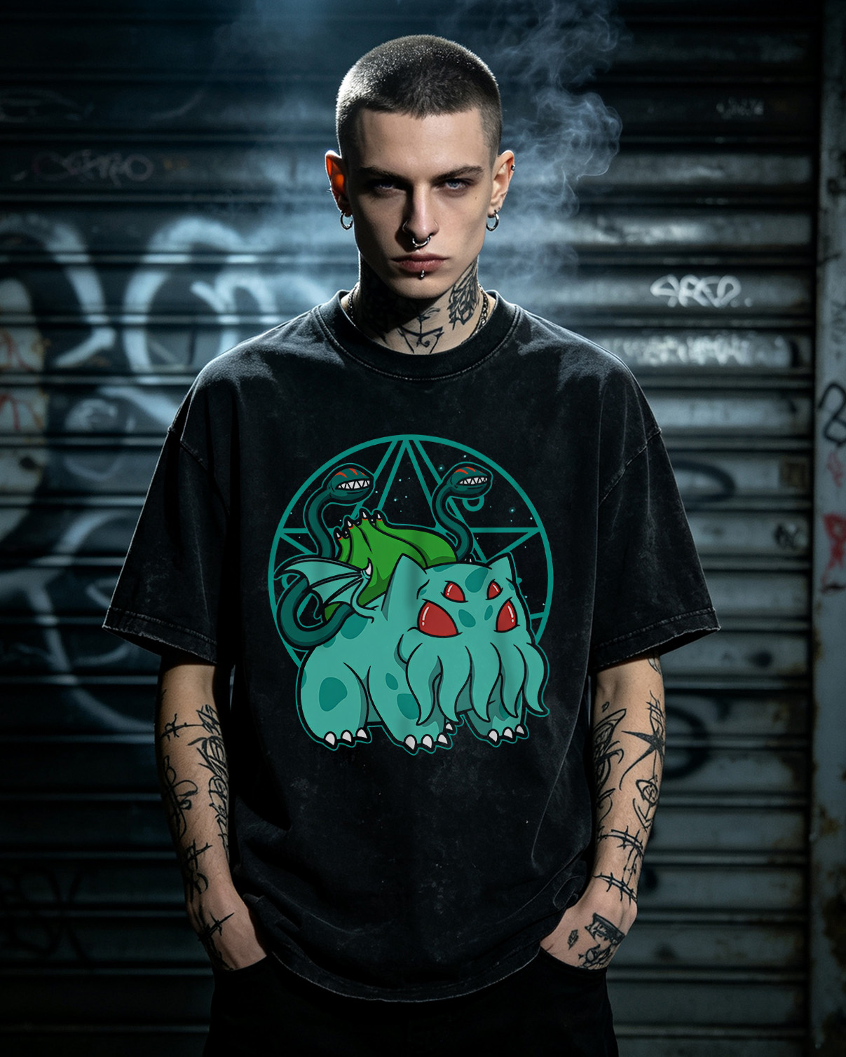 Lovecraftian Horror Cthulhu Washed T-Shirt