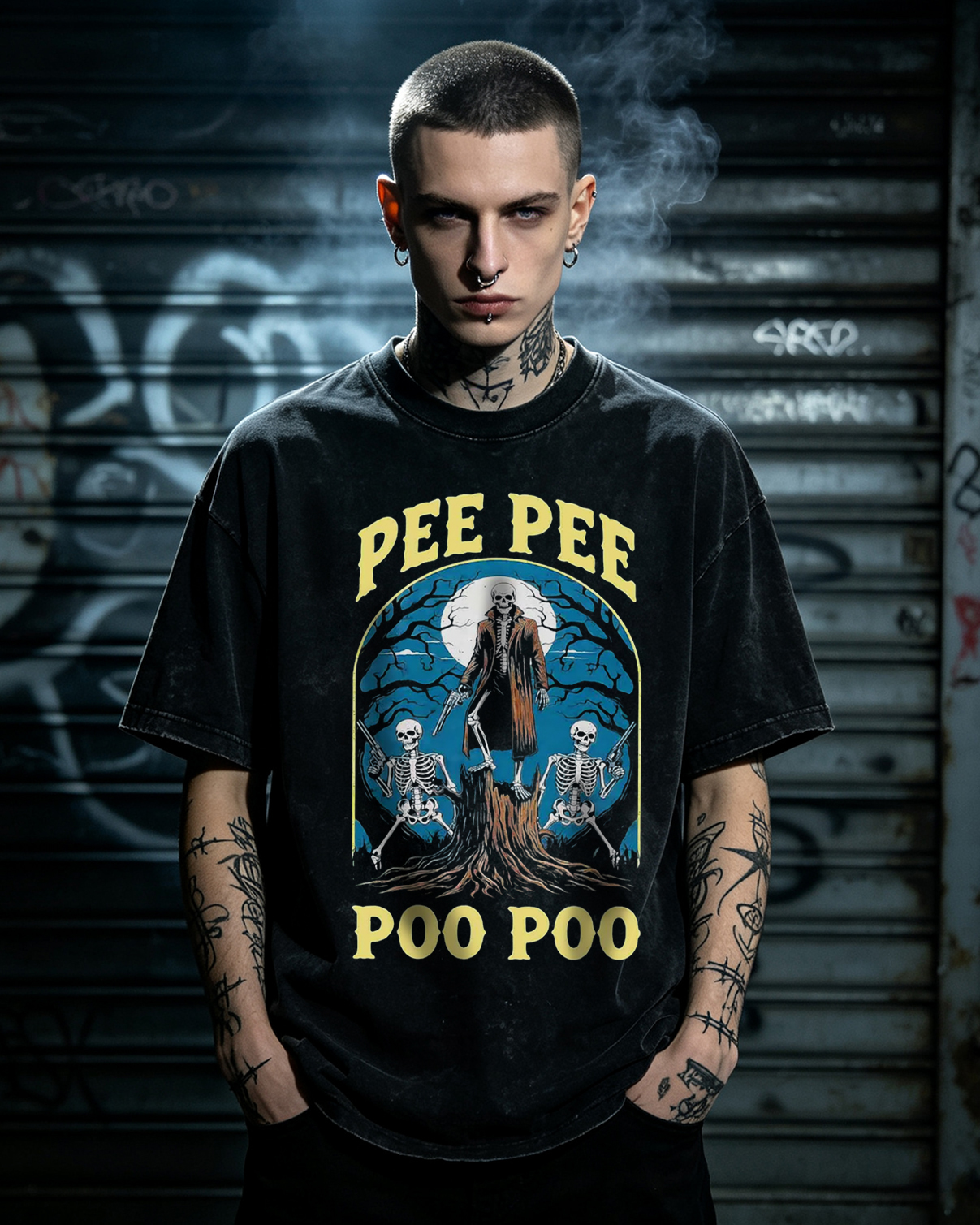 Pee Pee Poo Poo Funny Washed T-shirt