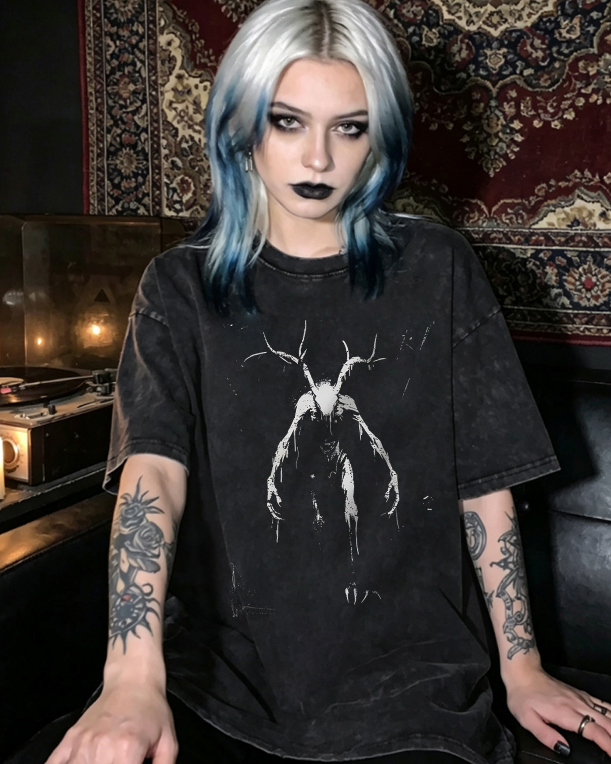 Algonquian Folklore Washed T-Shirt Gothic Horror