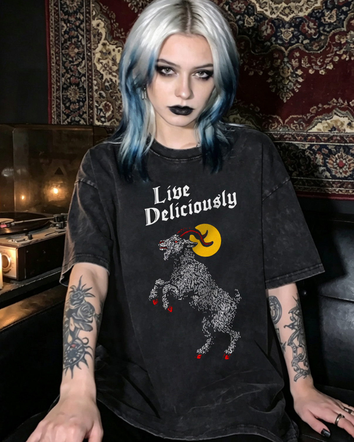Black Philip Live Horror Movie Washed T-Shirt