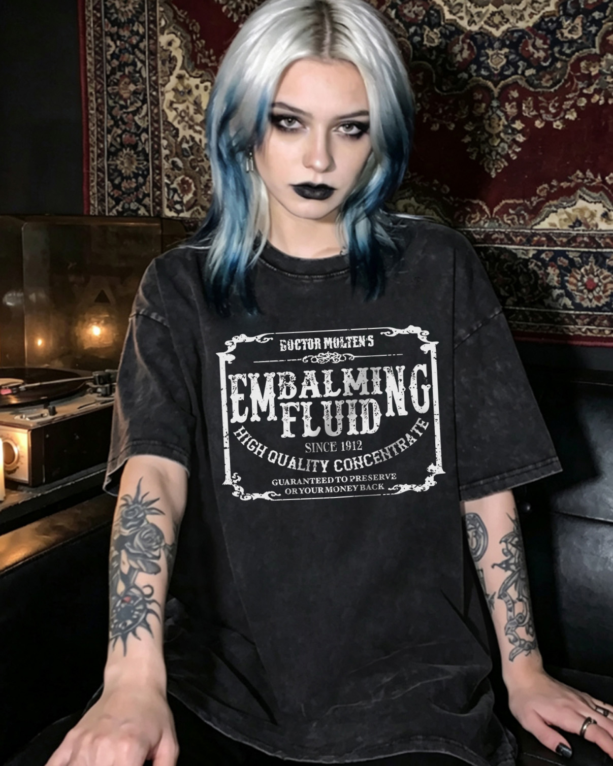 Embalming Fluid Washed T-Shirt Gothic Horror
