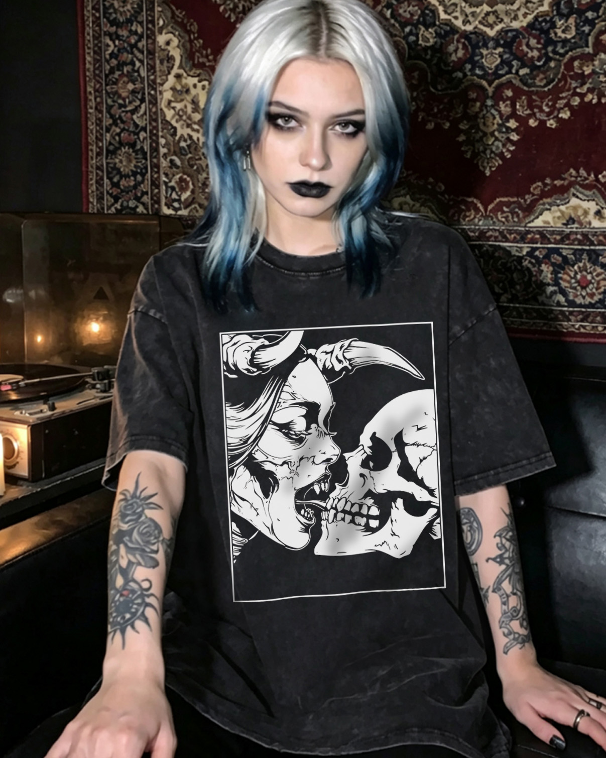 Gothic Horror Occult Washed T-Shirt Dark Romance