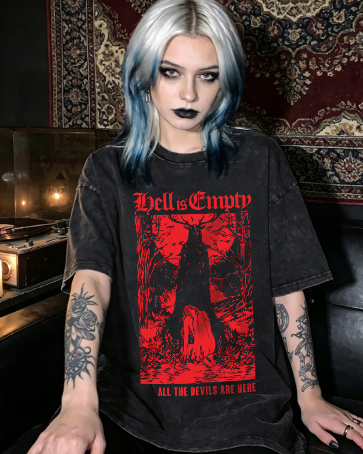 Hell Is Empty Horror Washed T-Shirt