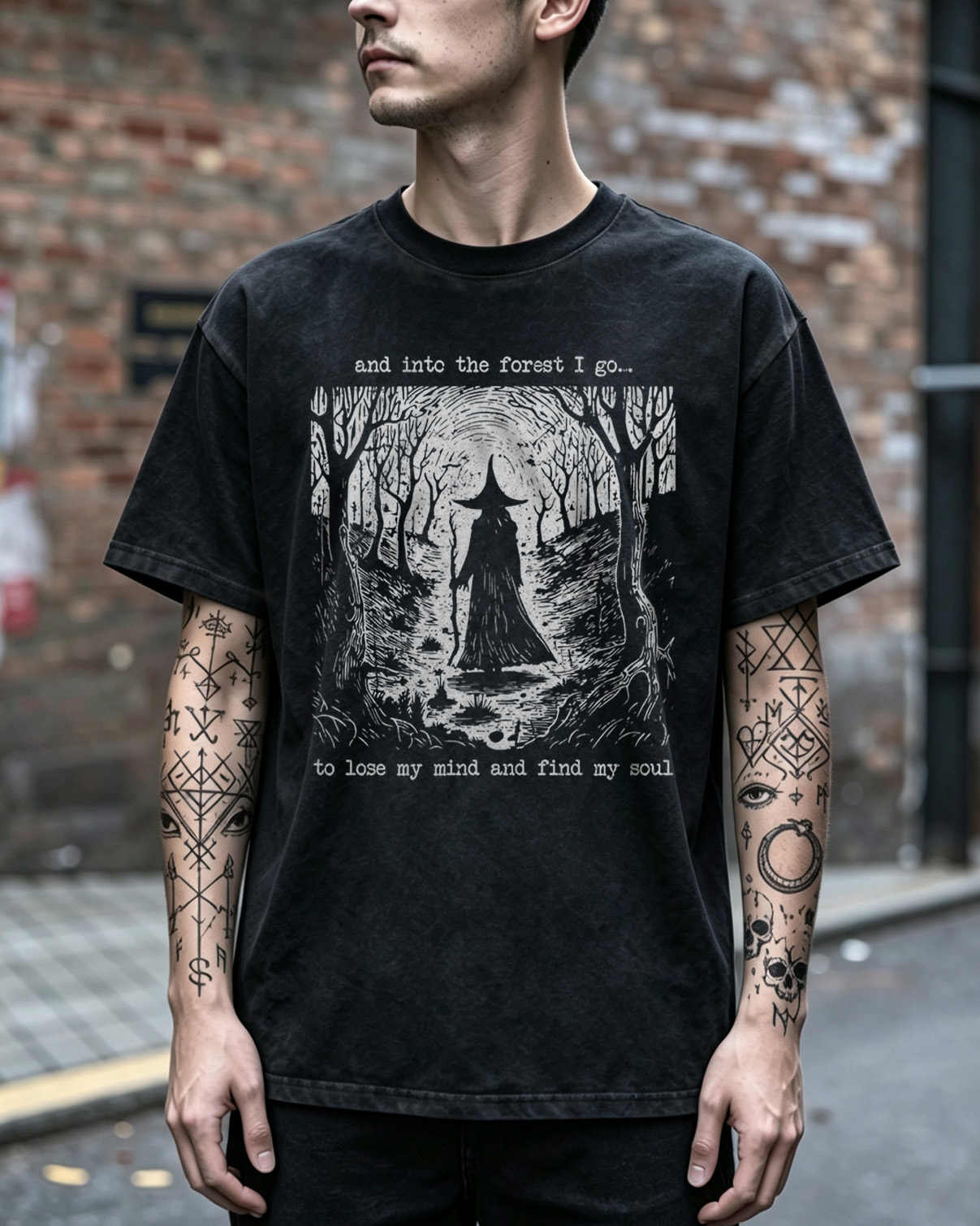 Into the Forest I Go Dark Washed T-Shirt