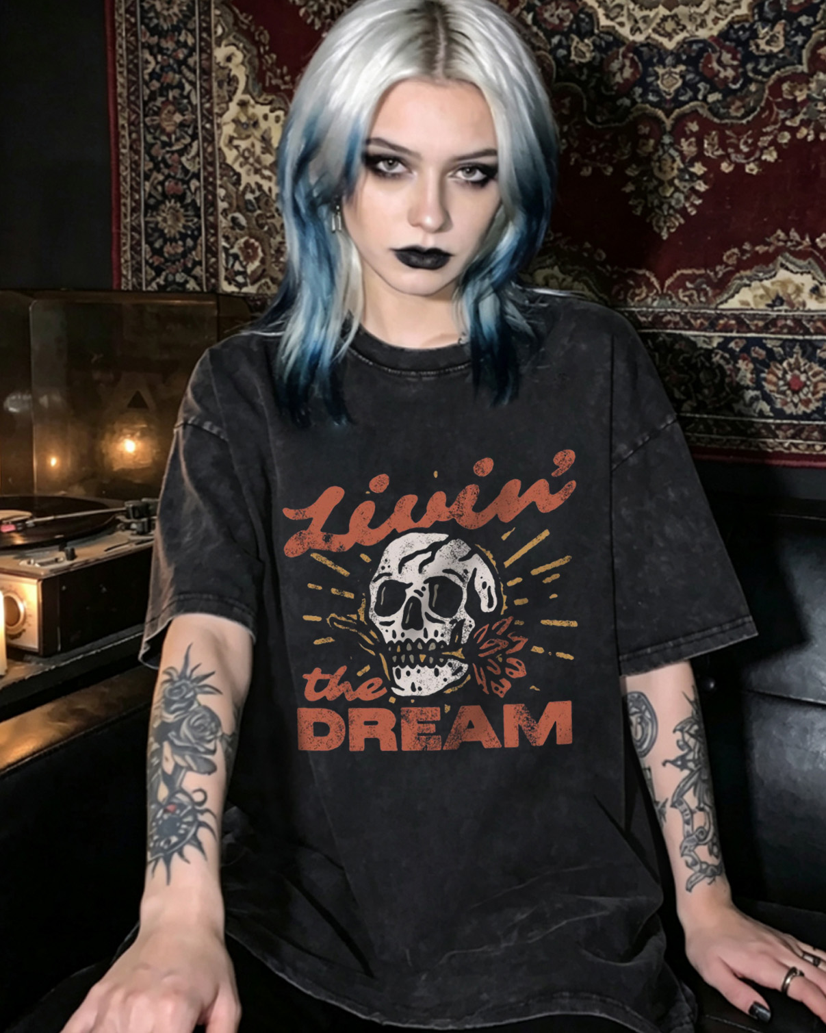 Livin' the Dream Retro Grunge Washed T-Shirt